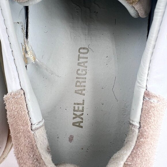 Axel Arigato Women Size 8.5 White Leather Cream Suede Low Lace Up Casual Shoes - Picture 11 of 13